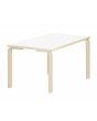 Aino suorakaidepöytä 120x60 k.72 cm, valkoinen laminaattikansi, taivutejalat